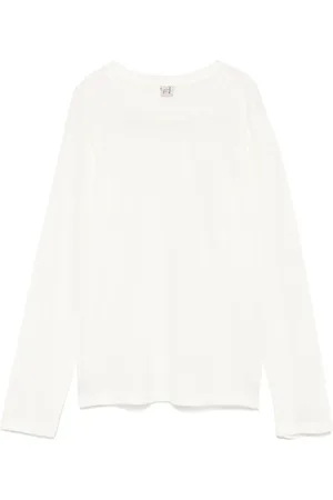 Baserange Truien, Dames, Wit, S, Witte Crew Neck Sweater