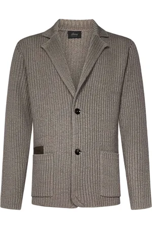 BRIONI Jassen, Heren, Grijs, M, Katoen, Grijze Jassen met Reverkraag