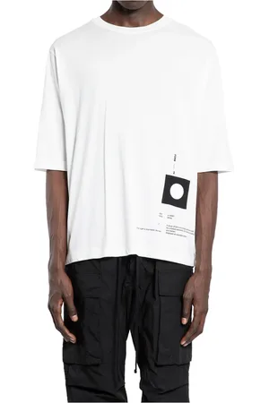 THOM KROM Tops, Heren, Wit, S, Katoen, Nacht Vriend Grafische Print T-Shirt