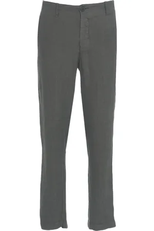 TRANSIT Broeken, Heren, Grijs, M, Linnen, Grijze Linnen Broek