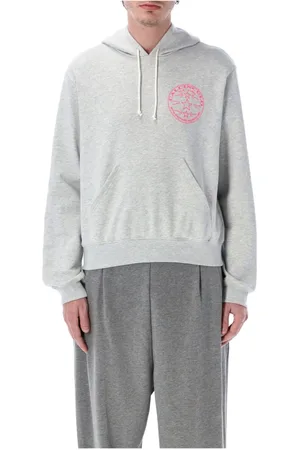 MAGLIANO Sweatshirts & Hoodies, Heren, Grijs, L, Katoen, Grijze Gebreide Hoodie Ss 25