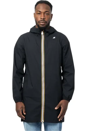 K-Way Jassen, Heren, Zwart, S, Polyester, Zwarte Stretch Dot Jas voor Mannen