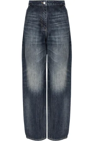 Armani Exchange Jeans, Dames, Blauw, S, Denim, Blauwe Stone Washed Denim Jeans