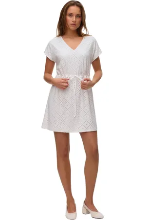 VERO MODA Kleedjes, Dames, Wit, XS, Korte Snow Jurk Freewear