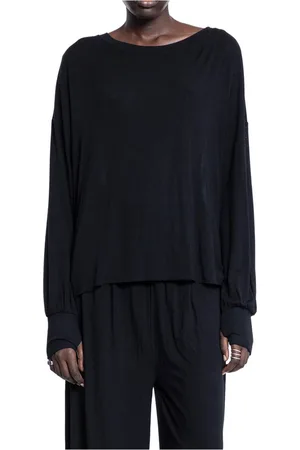 THOM KROM Tops, Dames, Zwart, L, Zwart Vortex Jersey T-Shirt