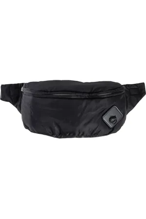 OAMC Tassen, Heren, Zwart, ONE Size, Leer, Zwarte Gewatteerde Heuptas met Leren Patch