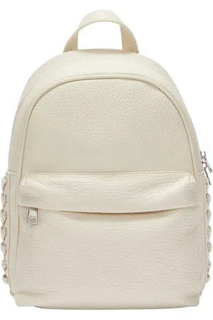 Silvian Heach Tassen, Dames, Wit, ONE Size, Leer, Rugzak met gehamerd leereffect en gevlochten details