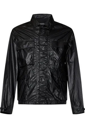 C.P. Company Jassen, Heren, Zwart, L, Zwarte Jas Ss 25 Stijlvolle Pasvorm