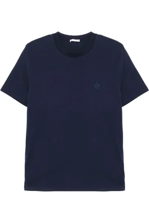 Jacob Cohen Tops, Heren, Blauw, L, Katoen, Blauw Crew Neck Logo T-Shirt