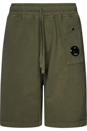 C.P. Company Korte broeken, Heren, Groen, L, Katoen, Groene Shorts met Lens Detail