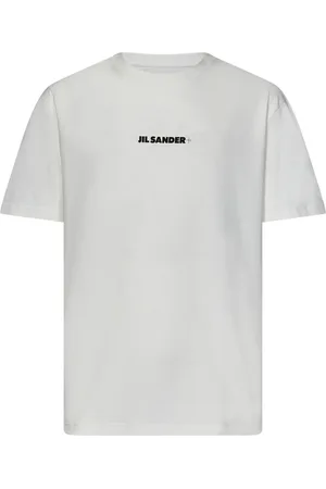 Jil Sander Tops, Heren, Wit, S, Katoen, Relaxed Fit T-shirt met Logo
