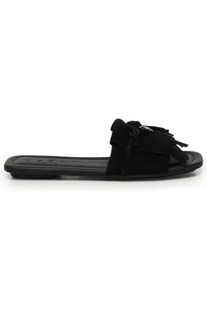 Hogan Schoenen, Dames, Zwart, 37 EU, Zwarte franje sandalen