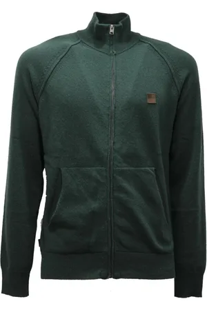 Woolrich Truien, Heren, Groen, S, Wol, Groene Wol Volledige Rits Trui