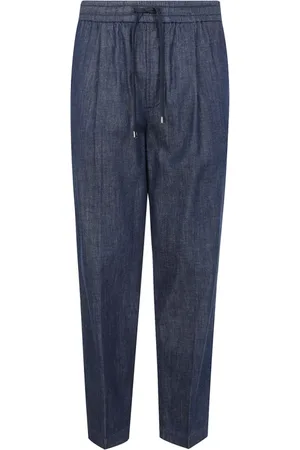 Jacob Cohen Broeken, Heren, Blauw, L, Denim, Blauwe Denim Elastische Taille Broek
