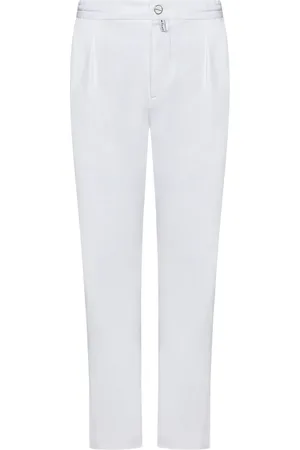Kiton Broeken, Heren, Wit, W36, Katoen, Tailored Broeken