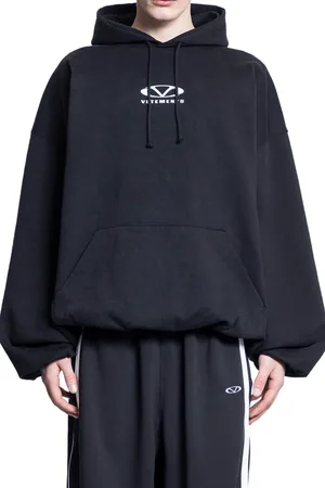 Vetements Sweatshirts & Hoodies, Heren, Zwart, L, Katoen, Zwarte Logo Hoodie Omkeerbaar Box Fit