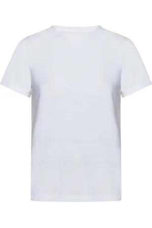 Khaite Tops, Dames, Wit, L, Katoen, Katoenen T-shirt met ronde hals