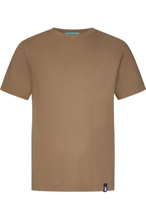 DRUMOHR Tops, Heren, Bruin, S, Katoen, Modderkleurig Crew Neck T-Shirt Ss 25