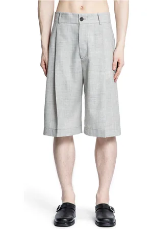 STUDIO NICHOLSON Korte broeken, Heren, , M, Wol, Op maat gemaakte knielange shorts met riemlussen