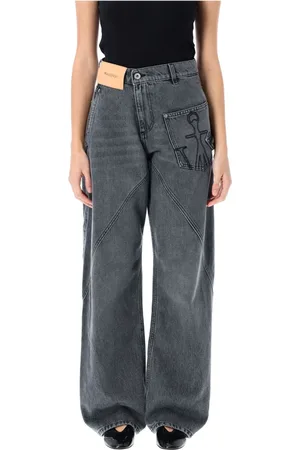 J.W.Anderson Jeans, Dames, Grijs, W26, Denim, Twisted Workwear Denim Pant