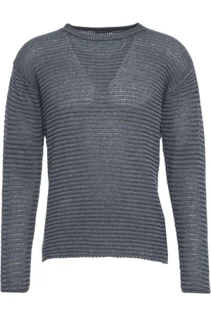 TRANSIT Truien, Heren, Blauw, M, Blauwe Gebreide Trui Ss 25 Stijlvolle Sweater