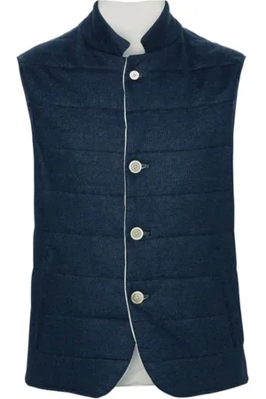 ELEVENTY Jassen, Heren, Blauw, L, Katoen, Omkeerbaar Gewatteerd Baseballkraag Jas