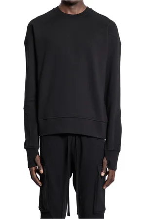 THOM KROM Sweatshirts & Hoodies, Heren, Zwart, L, Katoen, Zwarte Katoenen Crewneck Sweatshirt