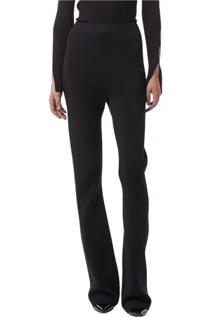 Silvian Heach Broeken, Dames, Zwart, S, Nylon, Hoge taille uitlopende broek
