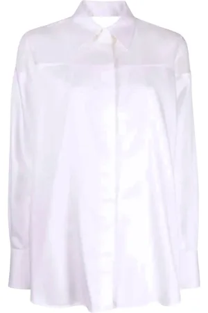 Helmut Lang Blouses & Shirts, Dames, Wit, S, Katoen, Witte Katoenen Overhemd met Transparante Paneel