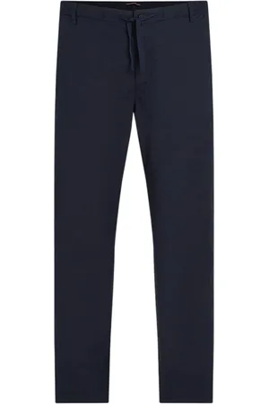 Tommy Hilfiger Broeken, Heren, Blauw, W29, Katoen, Casual broek van stretchkatoen met verstelbare taille