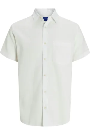 JACK & JONES Overhemden, Heren, Wit, XL, Varenna Dobby Shirt Cloud Dancer