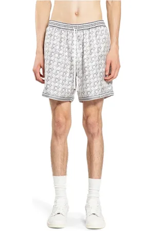 AMIRI Korte broeken, Heren, Grijs, M, Gestreept Quad Bowling Shirt