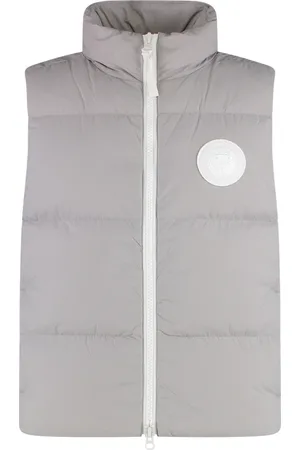 Canada Goose Jassen, Heren, Grijs, XL, Polyester, Gewatteerde bodywarmer met donsvulling
