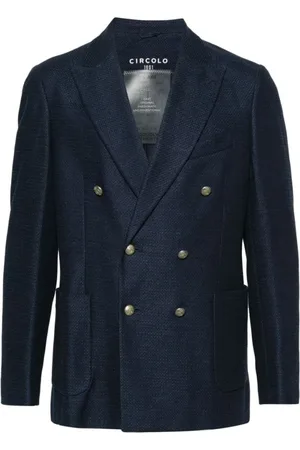 Circolo Jassen, Heren, Blauw, L, Katoen, Blauwe katoen-linnen blazer