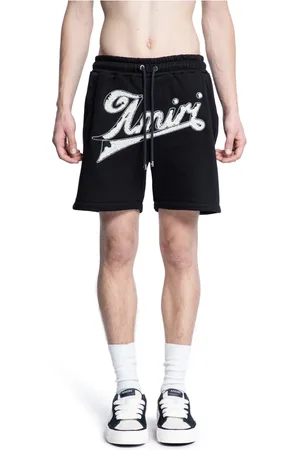 AMIRI Korte broeken, Heren, Zwart, L, Katoen, Zwarte Distressed Sweatshort met Elastische Tailleband