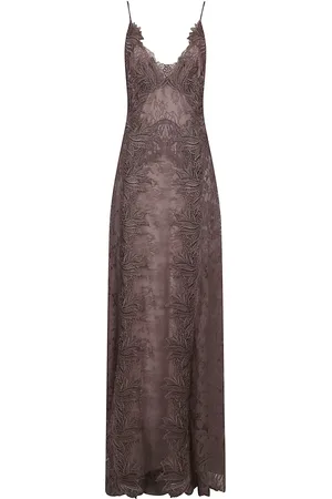 Alberta Ferretti Kleedjes, Dames, Bruin, M, Elegante Kant Jurk voor Vrouwen
