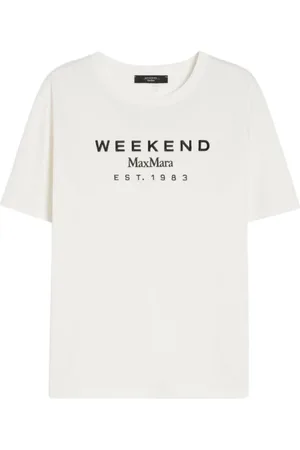 Max Mara Tops, Dames, Wit, M, Katoen, Klassiek katoenen T-shirt met korte mouwen