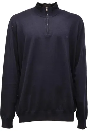 HARMONT&BLAINE Truien, Heren, Blauw, 6Xl, Wol, 5018Ap wol mid-zip sweater e