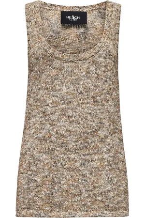 Silvian Heach Tops, Dames, Grijs, S, Katoen, Top in melange breisel