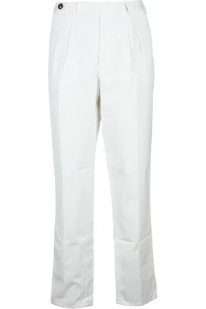 Brunello Cucinelli Broeken, Heren, Wit, L, Katoen, Broek