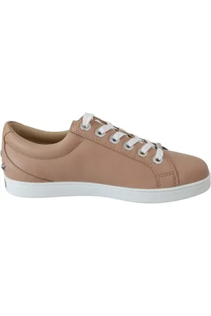 Jimmy Choo Schoenen, Dames, Roze, 35 1/2 EU, Poederroze Leren Sneakers