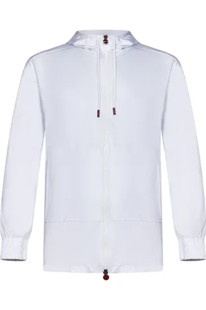 Kiton Sweatshirts & Hoodies, Heren, Wit, M, Katoen, Witte Zip-Up Hoodie