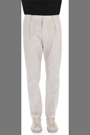 HERNO Broeken, Heren, , M, Katoen, Gestanste katoenen broek
