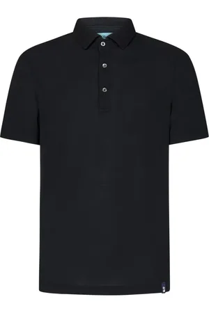 DRUMOHR Tops, Heren, Zwart, S, Katoen, Zwarte Katoenen Jersey Polo Shirt Ss 25