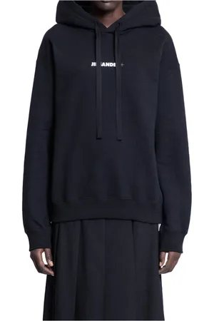 Jil Sander Sweatshirts & Hoodies, Dames, Zwart, S, Zwarte hoodie met trekkoord en print