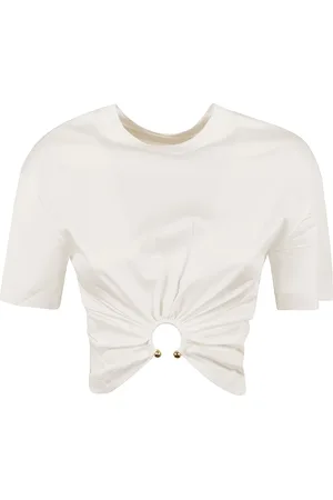 Paco rabanne Tops, Dames, Wit, S, Katoen, T-Shirts