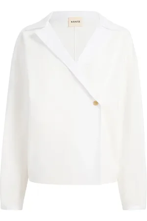 Khaite Blouses & Shirts, Dames, Wit, M, Katoen, Ashton Top