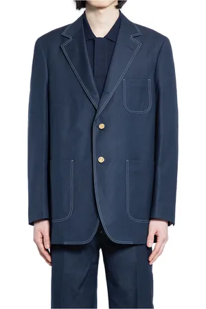 Thom Browne Jassen, Heren, Blauw, M, Katoen, Zachte Schouder Patch Zak Pak