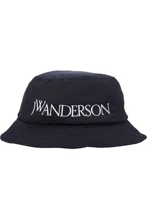J.W.Anderson Accessoires, unisex, Zwart, S, Polyester, Zwarte Bucket Hat met Logo