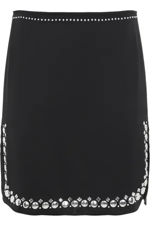 Paco rabanne Rokken, Dames, Zwart, S, Polyester, Zwarte Rok Aw 24 Stijl